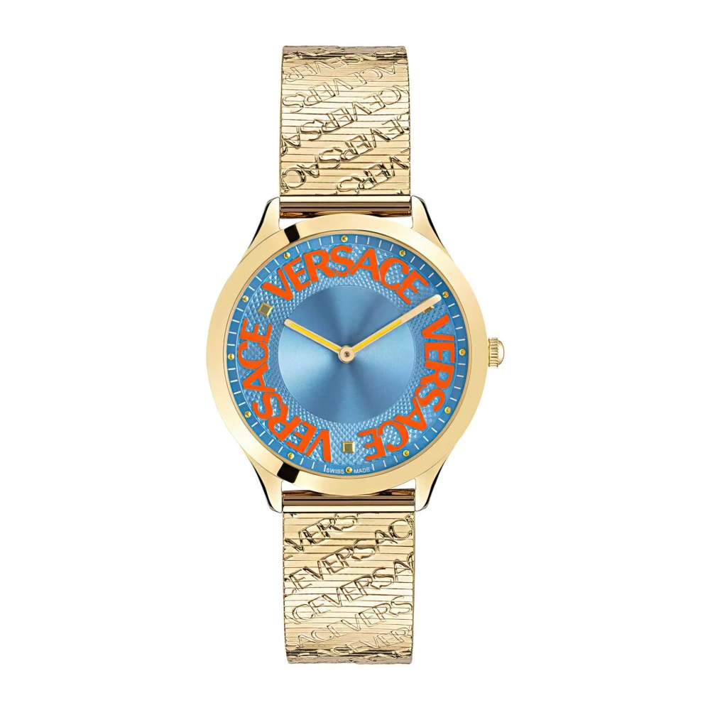 Versace Yellow Watches, Female, One Size, Logo Halo Women's Watch Purple Gold