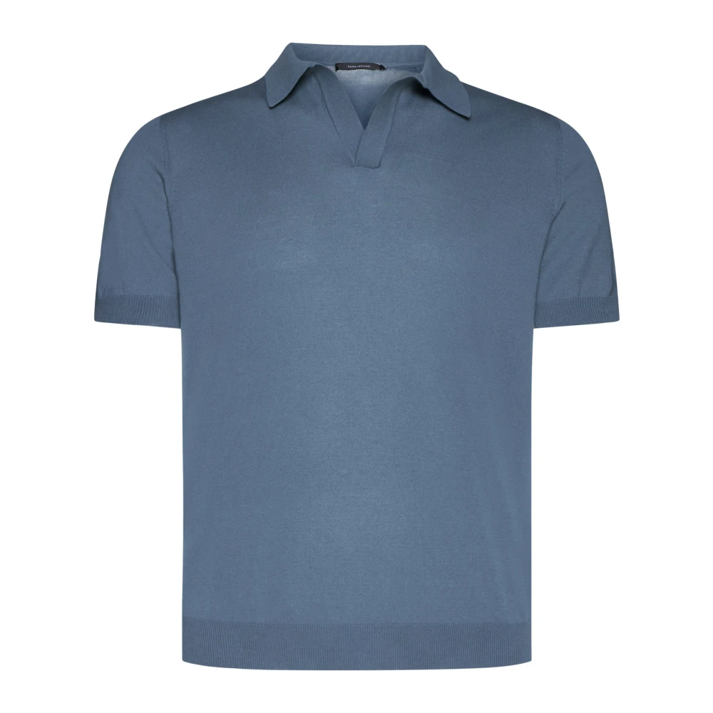 Tagliatore Linnen T-shirts en Polos Blue Heren
