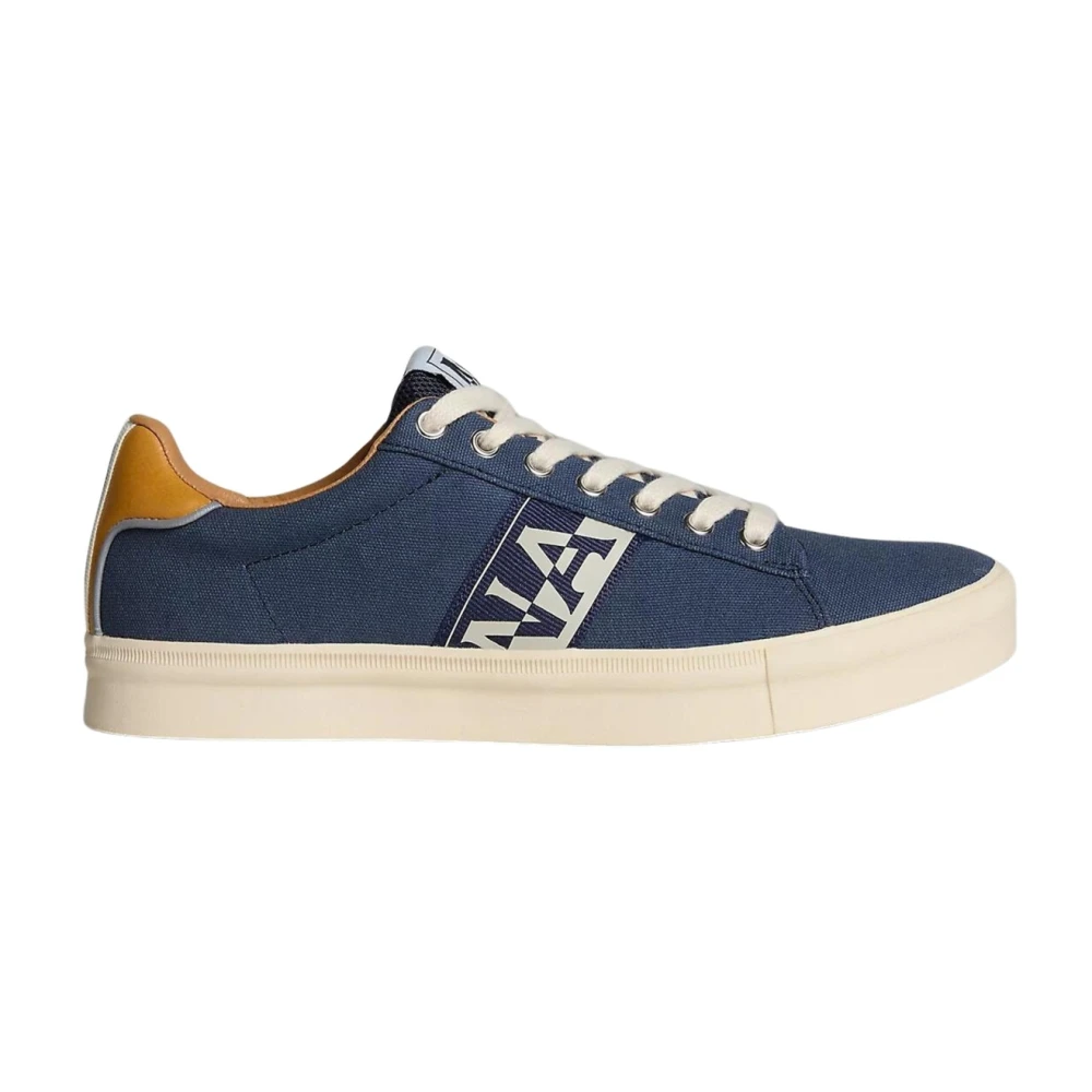 Napapijri Men's Blue Sneakers, 10 Uk, Canvas Trainers Casual Style