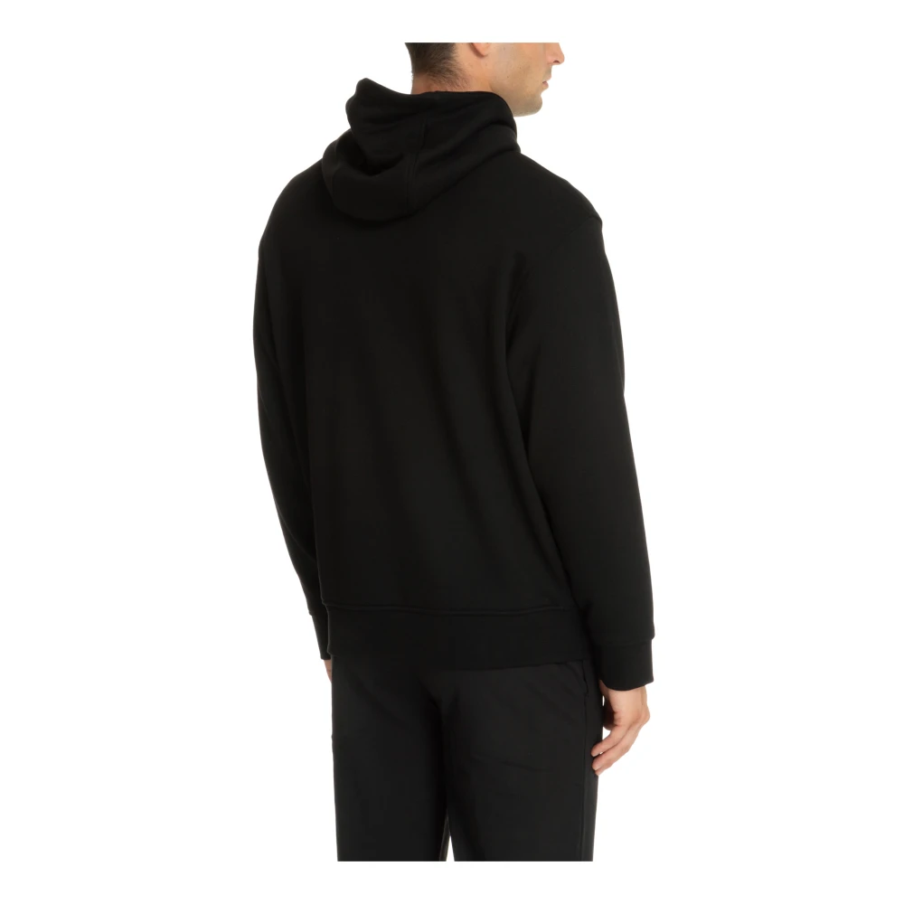 Emporio Armani Trekkoord Effen Logo Geborduurde Hoodie Black Heren