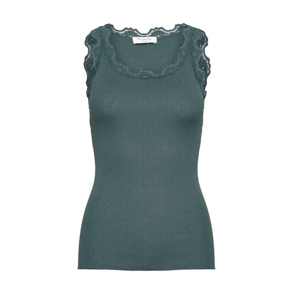 Rosemunde Zijden Kant Top Mouwloos Green Dames
