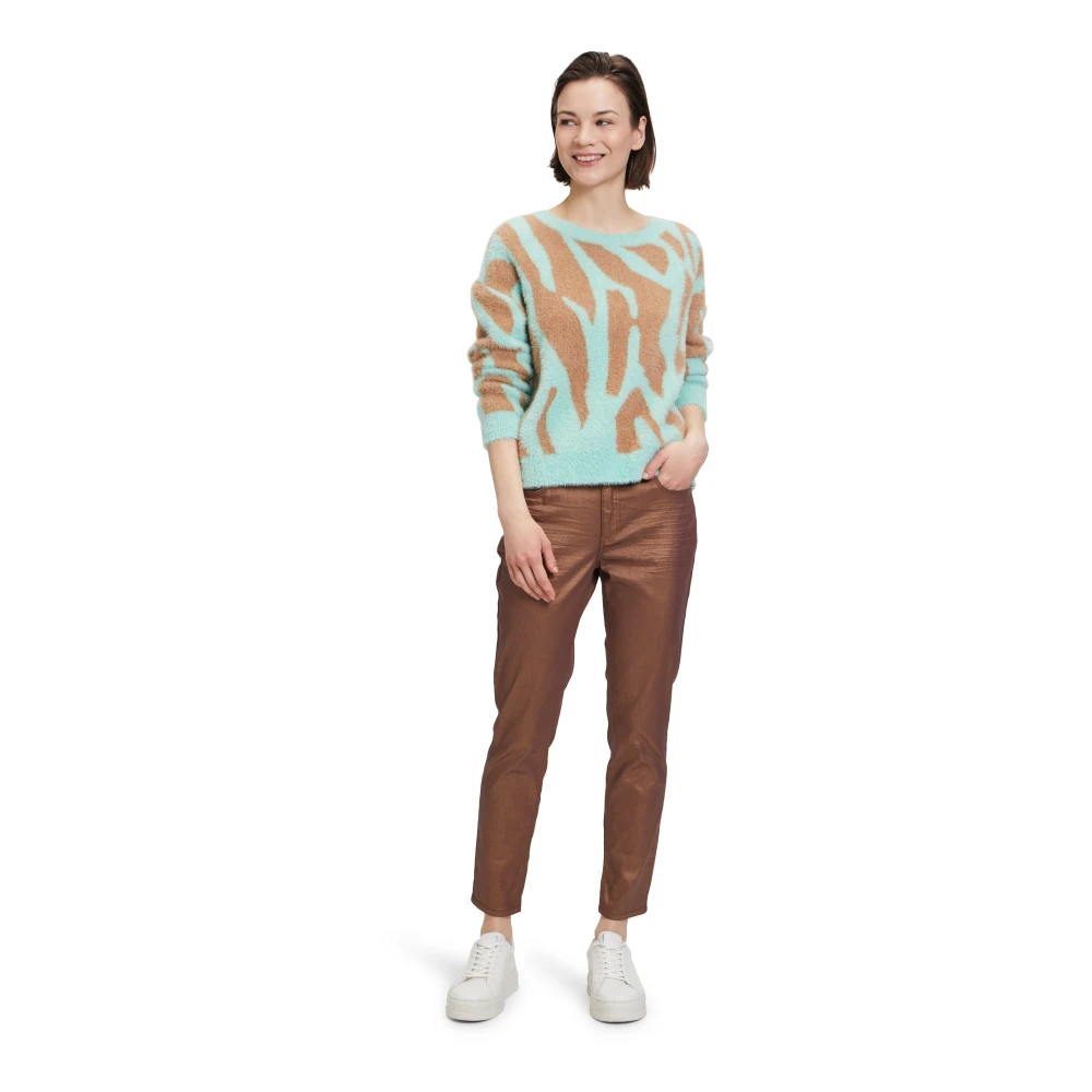 Betty & Co Casual broek in glitter-look Brown Dames