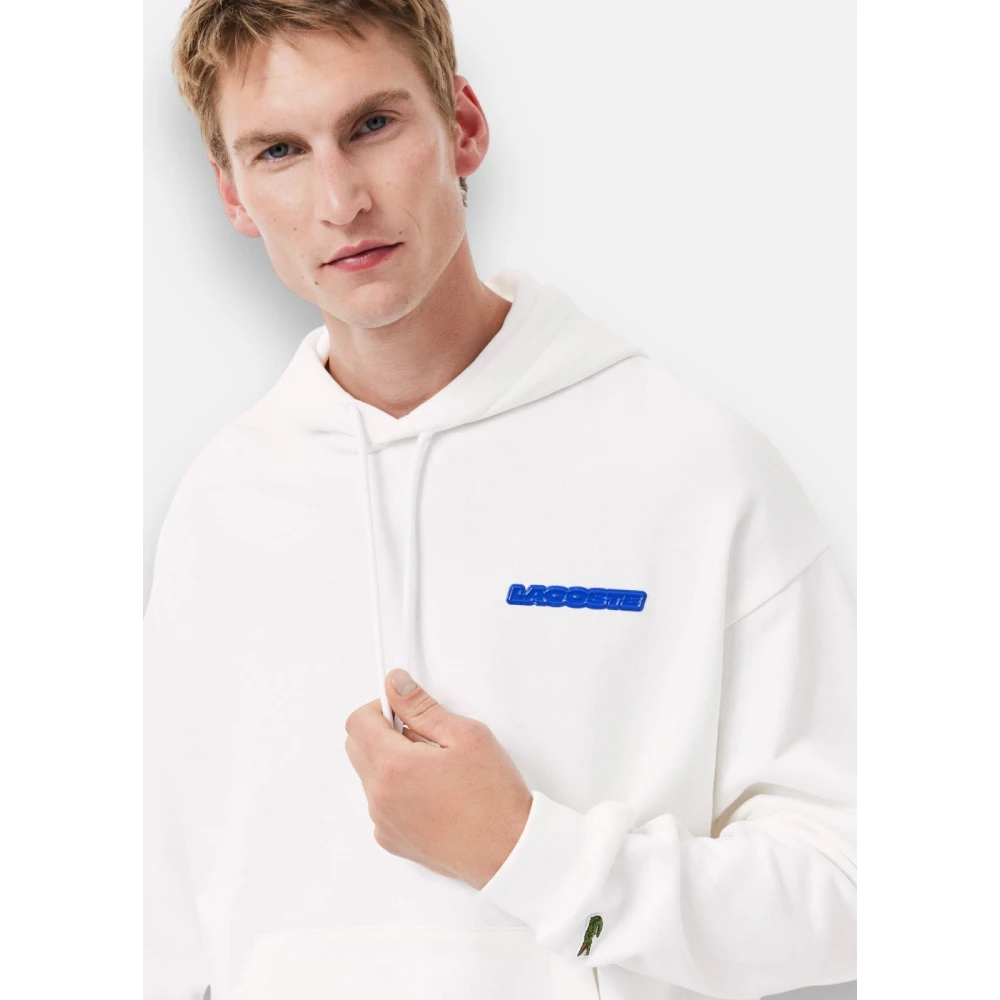 Lacoste Bloemenprint Hoodie Loose Fit White Heren