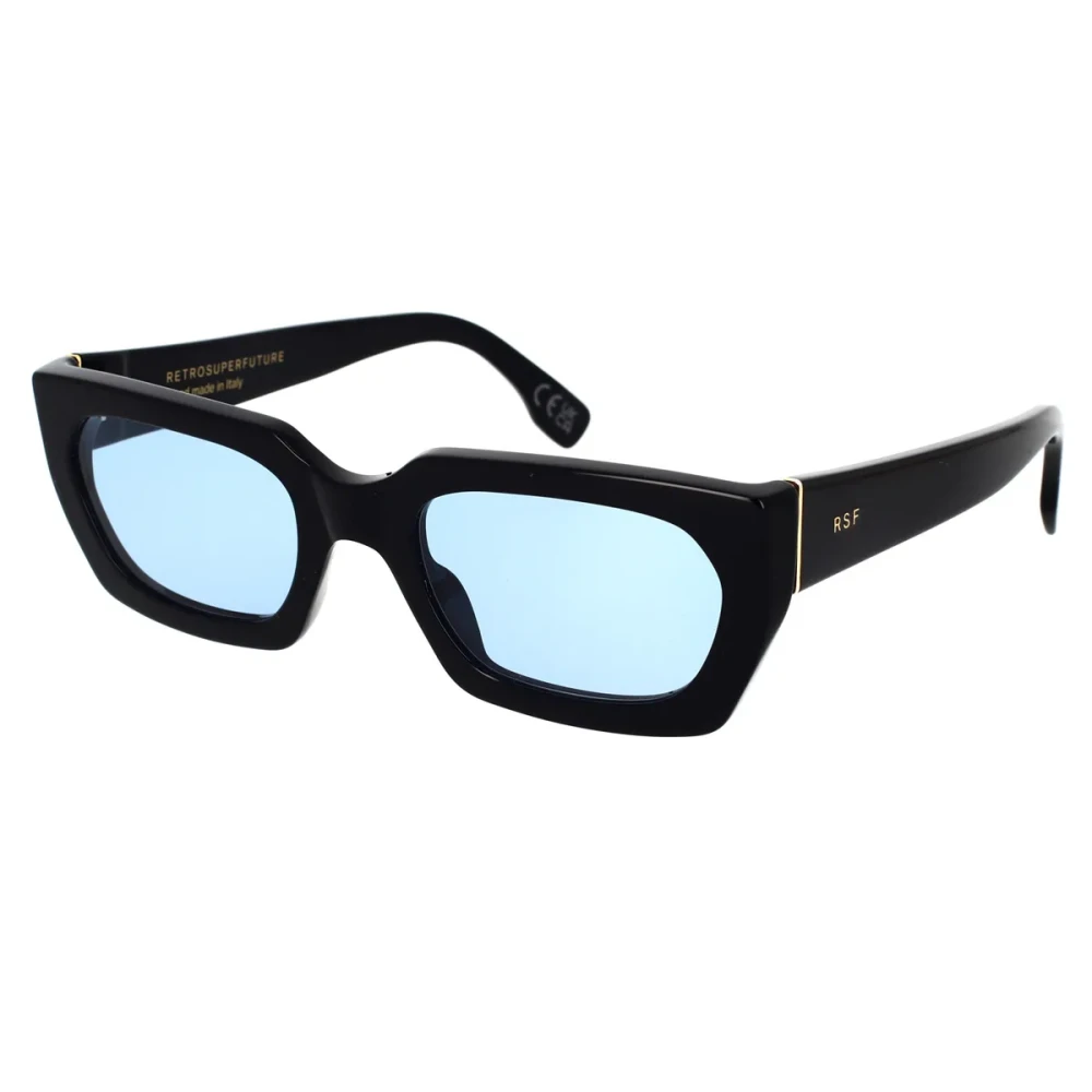 Retrosuperfuture Unisex Black Bold Azure Sunglasses Teddy Model Medium