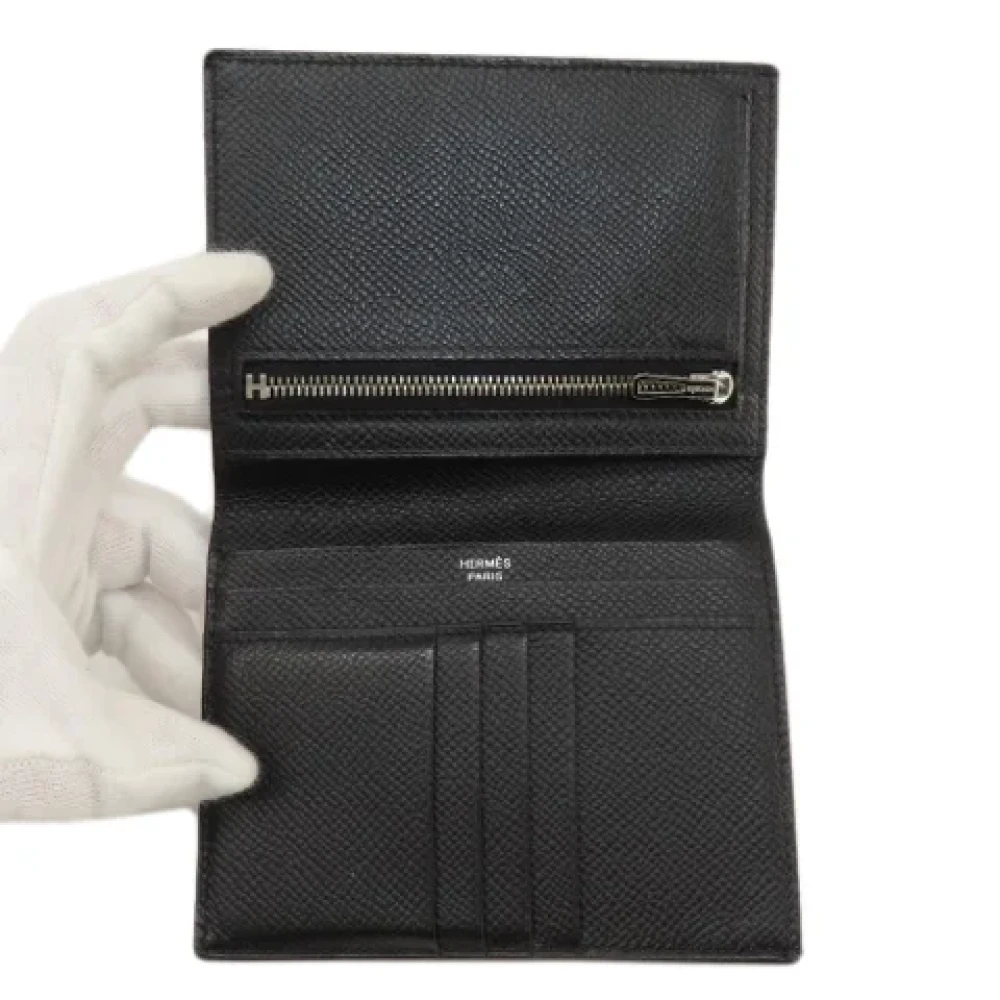 Hermès Vintage Pre-owned Leather wallets Black Dames