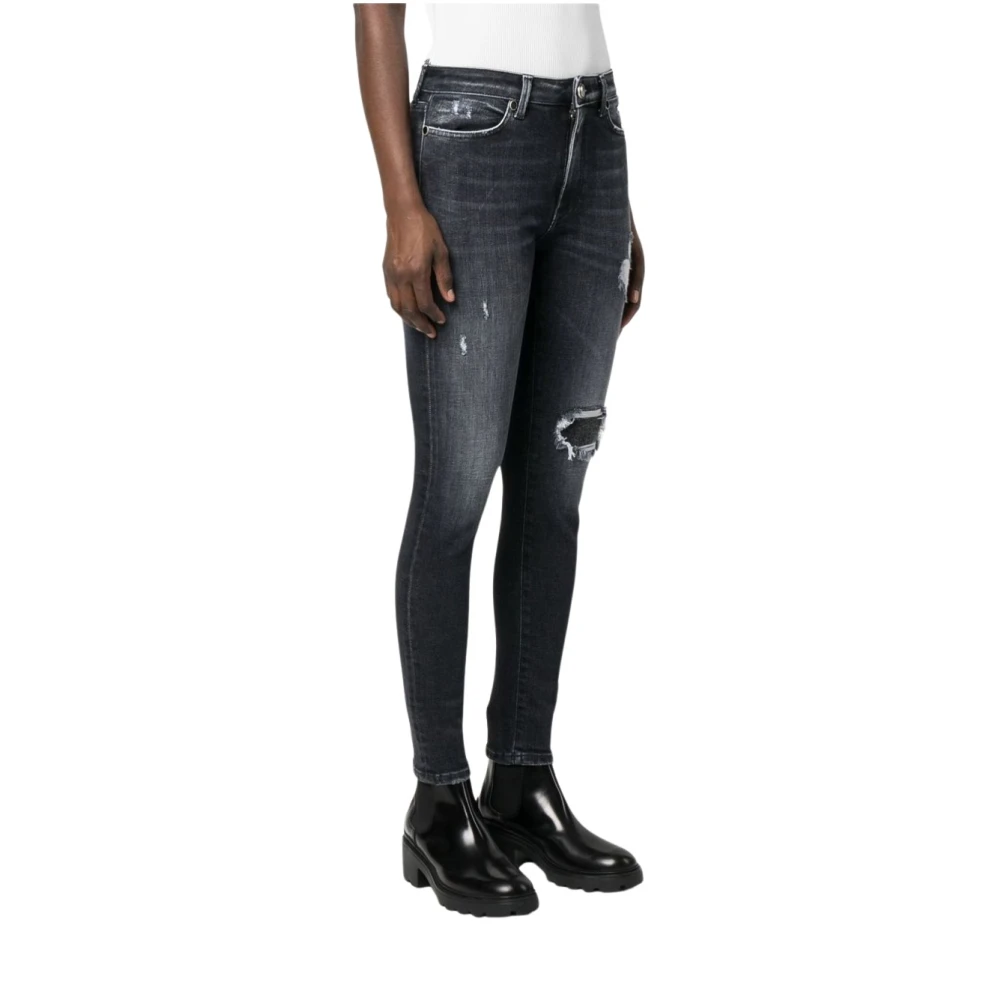 Dondup Jeans met Rivet en Iris Botanische Details Black Heren