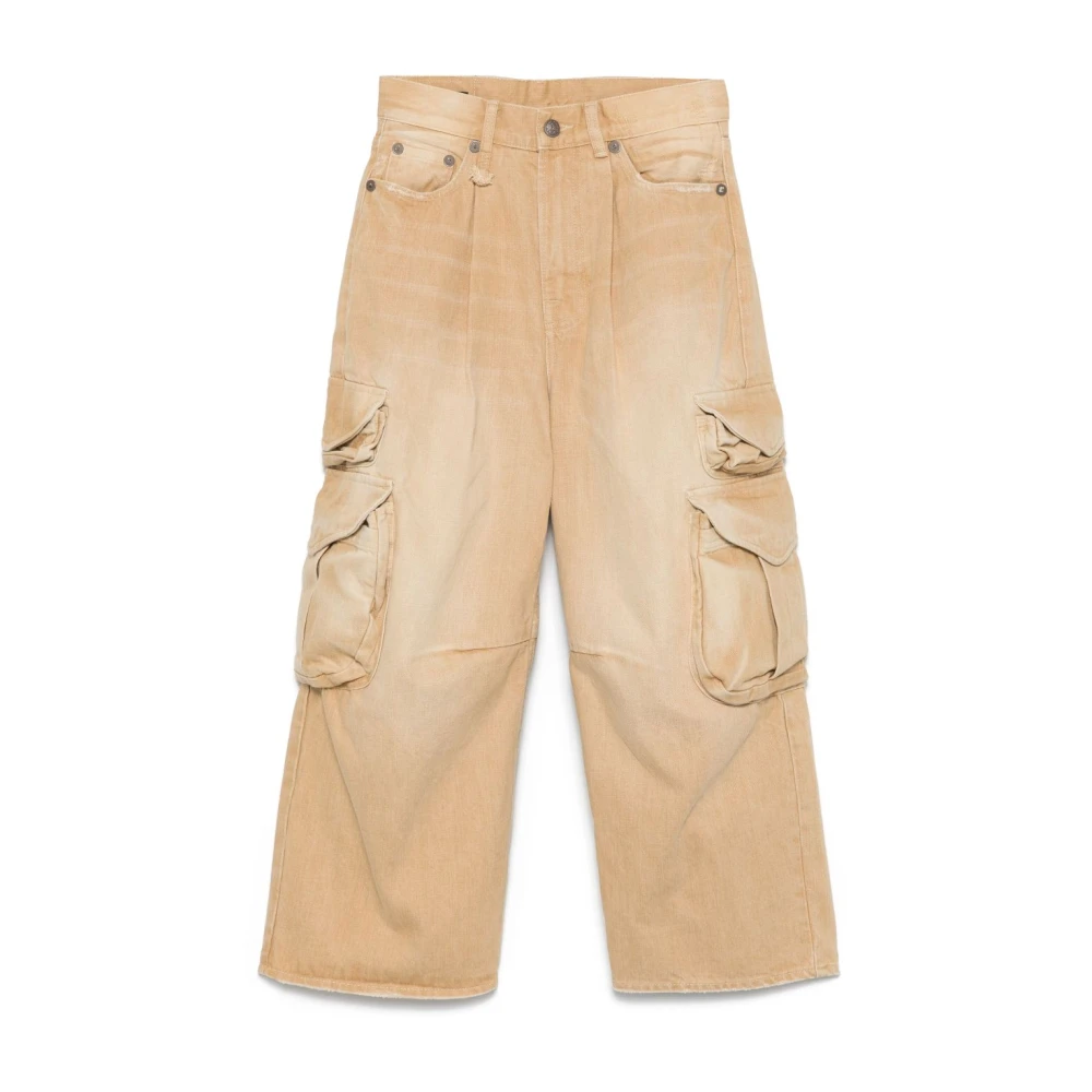 R13 Cargo Multi Pocket Broek Brown Dames