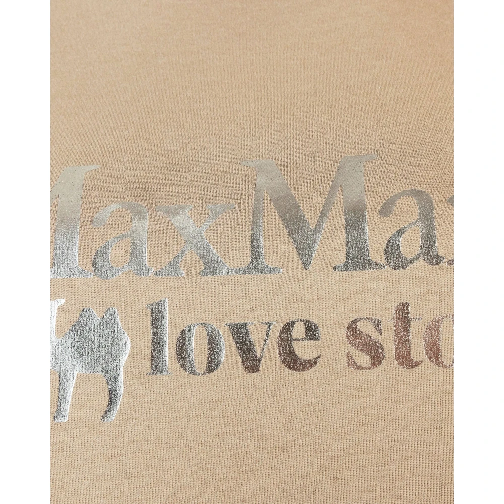 Max Mara Studio Bruine T-shirt met reguliere print Brown Dames