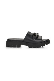 black casual open slippers