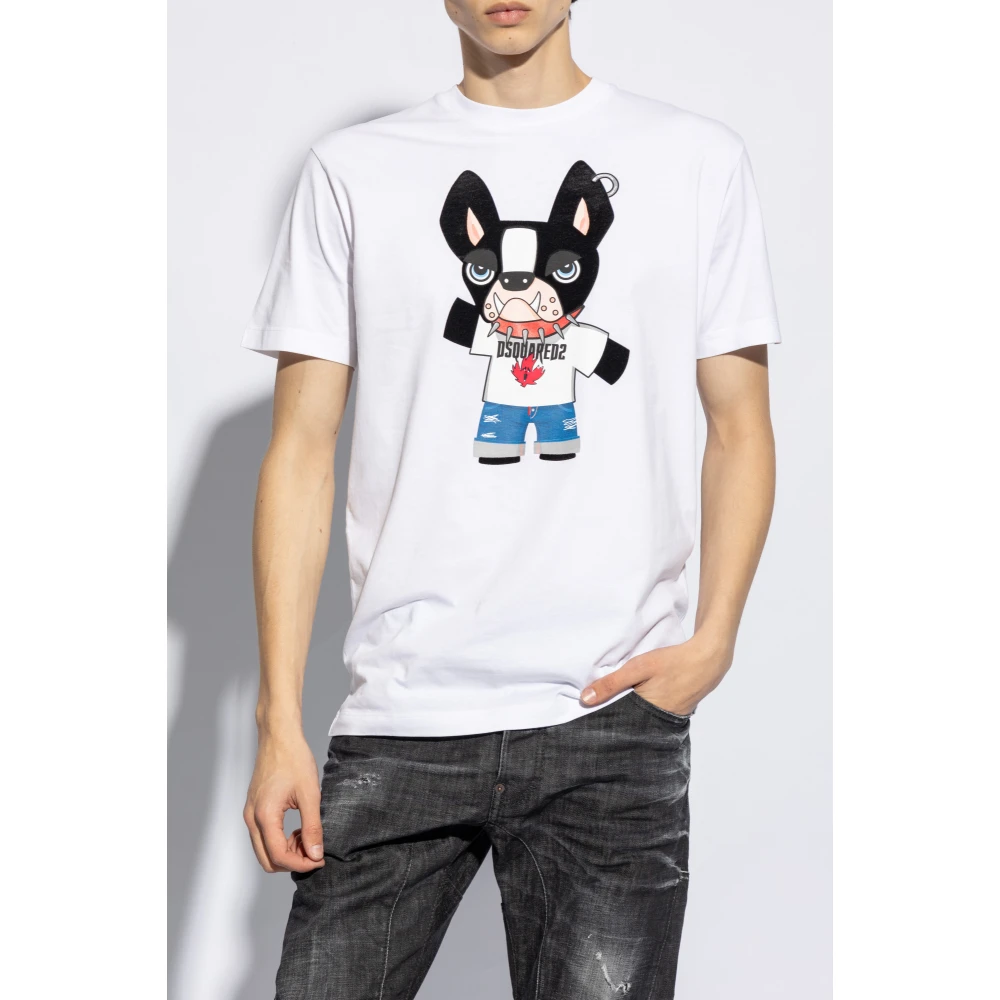 Dsquared2 T-shirt met logo White Heren