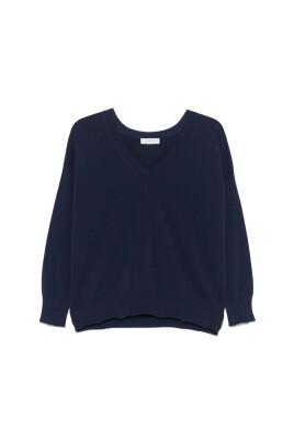 navy-blue-cotton-sweater-with-ribbed-v-neck