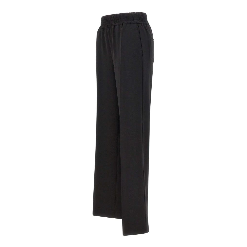 Birgitte Herskind Zwarte Casual Viscose Broek Rechte Pijp Black Dames