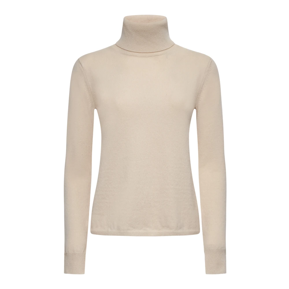 Max Mara Studio Beige Wol Kasjmier Coltrui Sweater Beige Dames