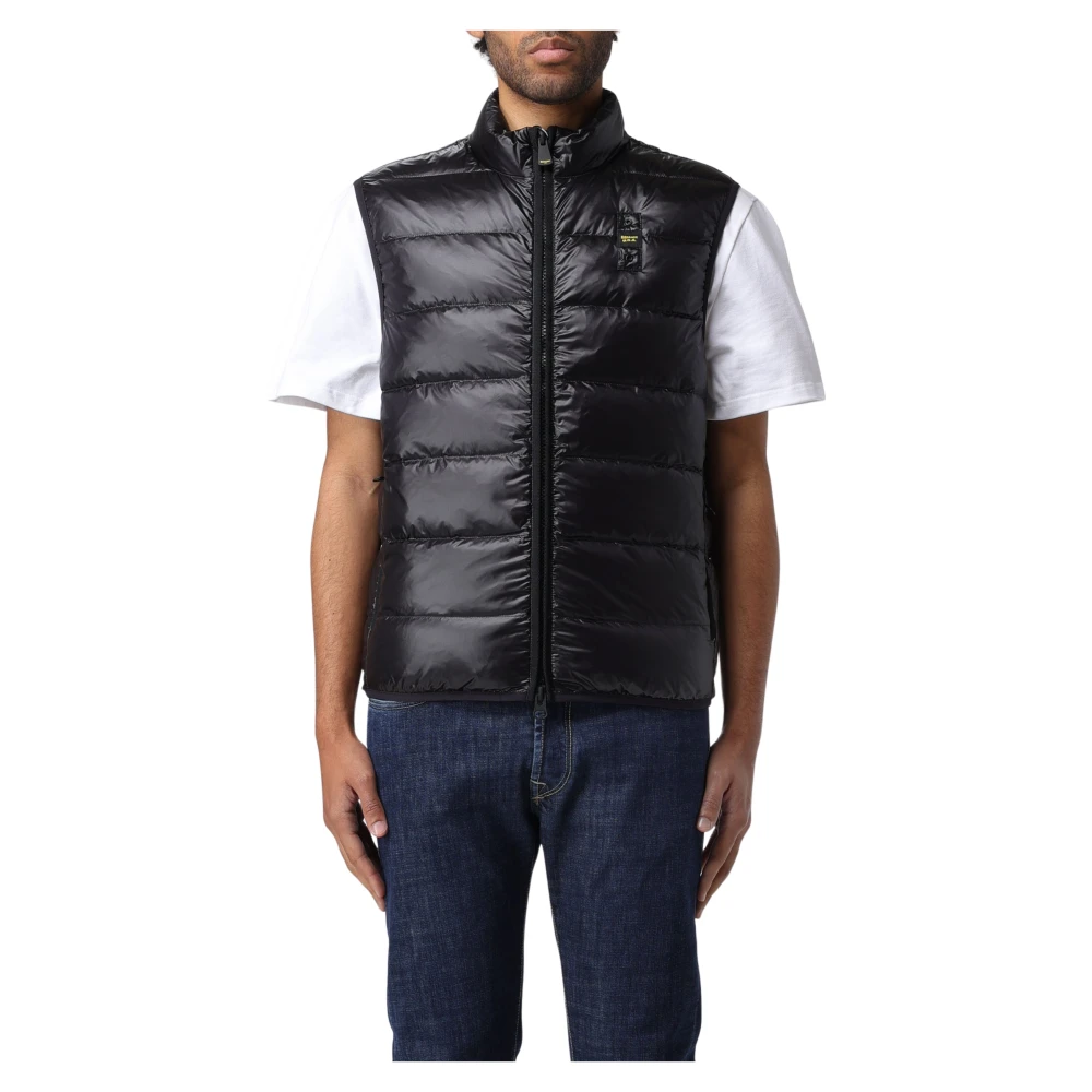 Blauer Gewatteerd Vest Black Heren