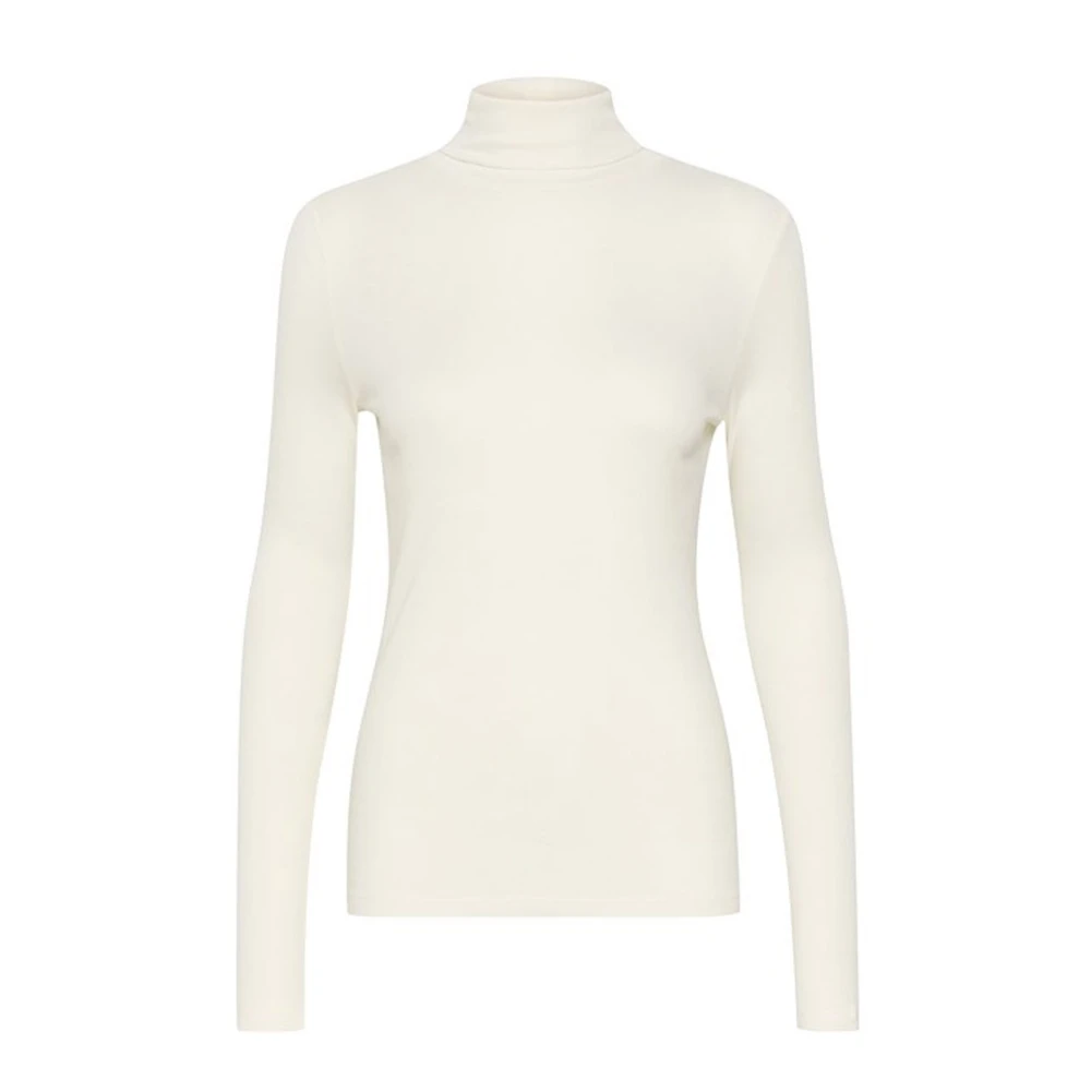 Soaked in Luxury Rollneck Top Whisper White Beige Dames