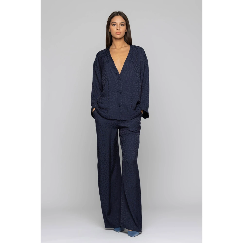 Kocca Dierenprint Elastische Taillebroek Blue Dames