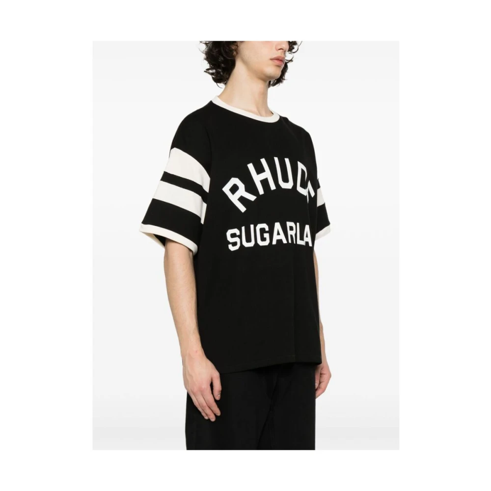 Rhude T-shirt met contrasterende rand Black Heren