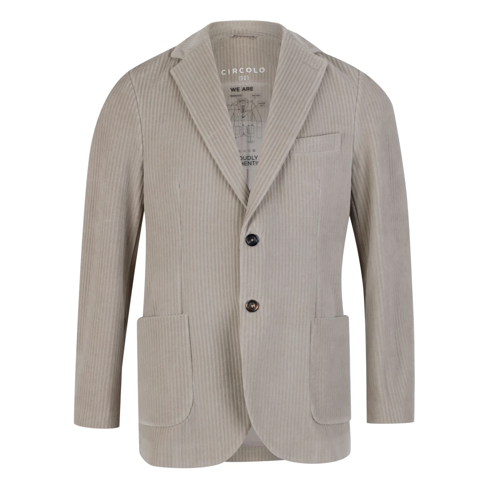 Corduroy Blazer in Licht Beige Circolo 1901 Heren Miinto.nl