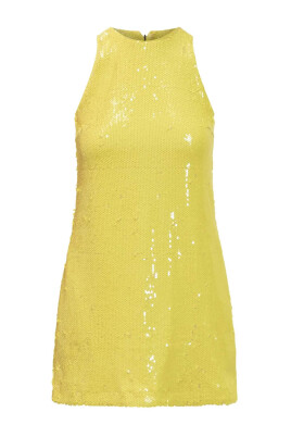 robe-jaune-sans-manches-avec-fermeture-eclair-au-dos