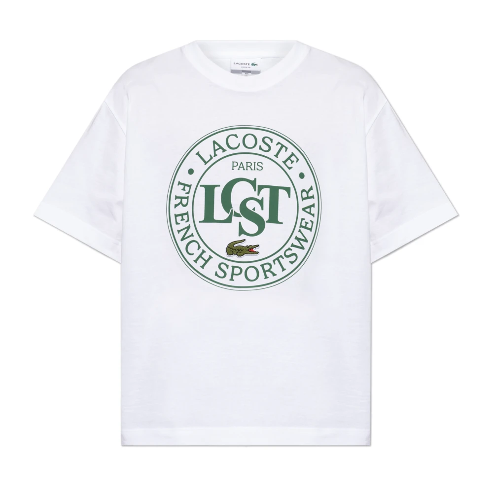 Lacoste Gedrukte top White Heren
