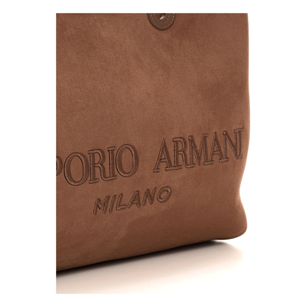 Emporio Armani Stijlvolle Shopper met Afneembare Clutch Brown Dames
