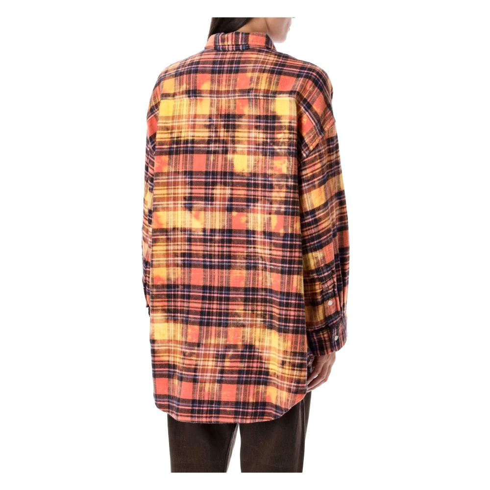 R13 Roze Overdyed Drop Neck Workshirt Multicolor Dames