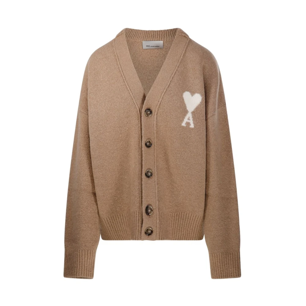 Ami Paris Uomo Beige - Cardigan Ami De Coeur - Knitwear - S