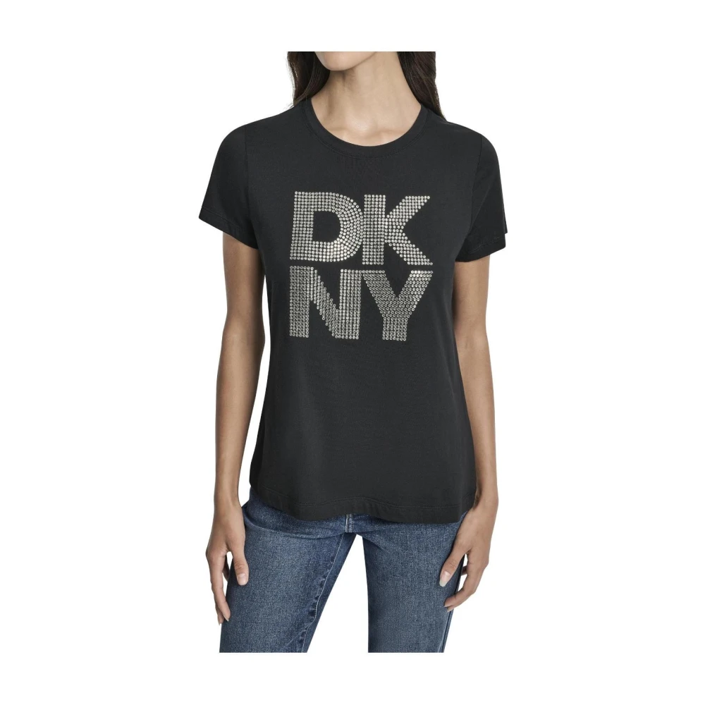 Dkny Black Stacked T-Shirt - Female - T-Shirts - Xs - Tops