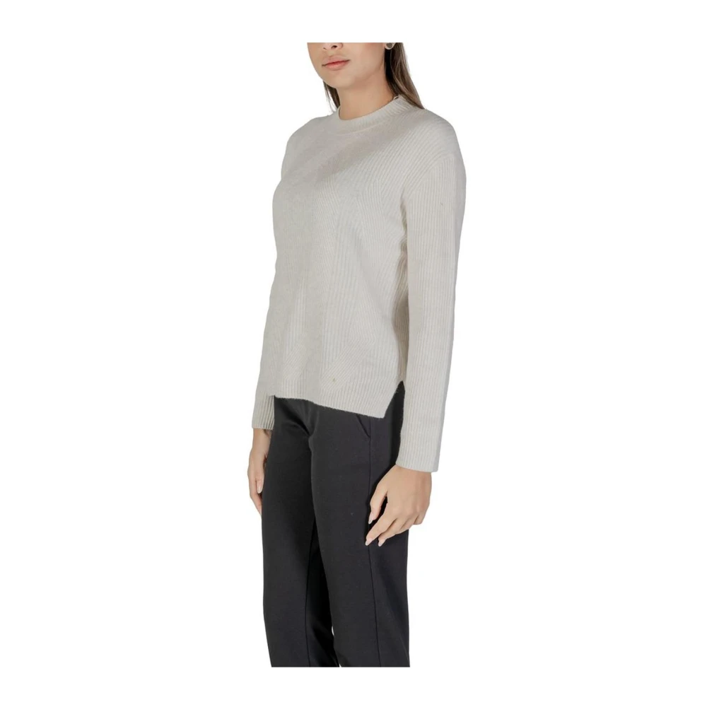 Street One Roomgebreide Katoenmixtrui Beige Dames