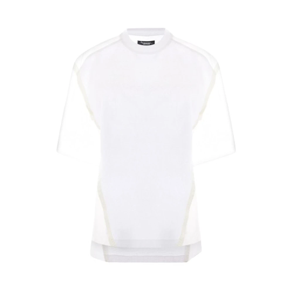 Undercover Witte T-shirt met Chiffon Inzetstukken White Dames