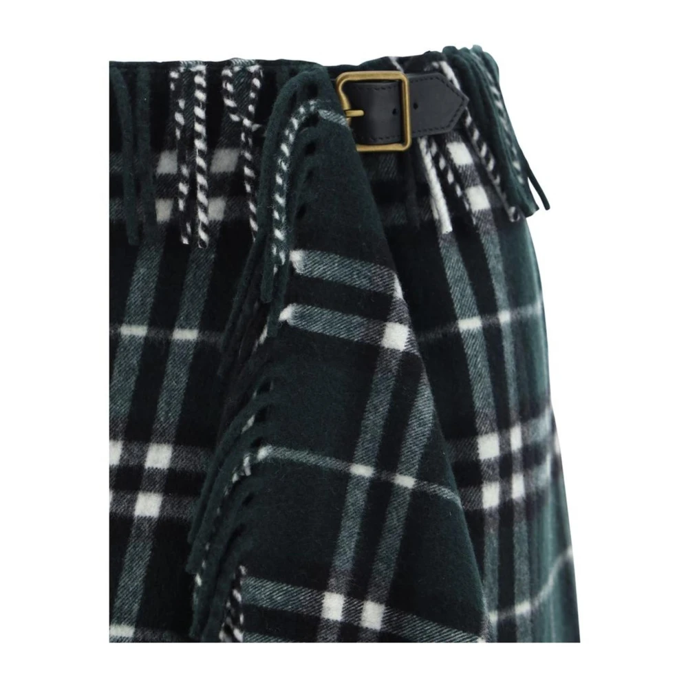 Burberry Wollen minirok met sjaalstijl ontwerp en leren band Multicolor Dames
