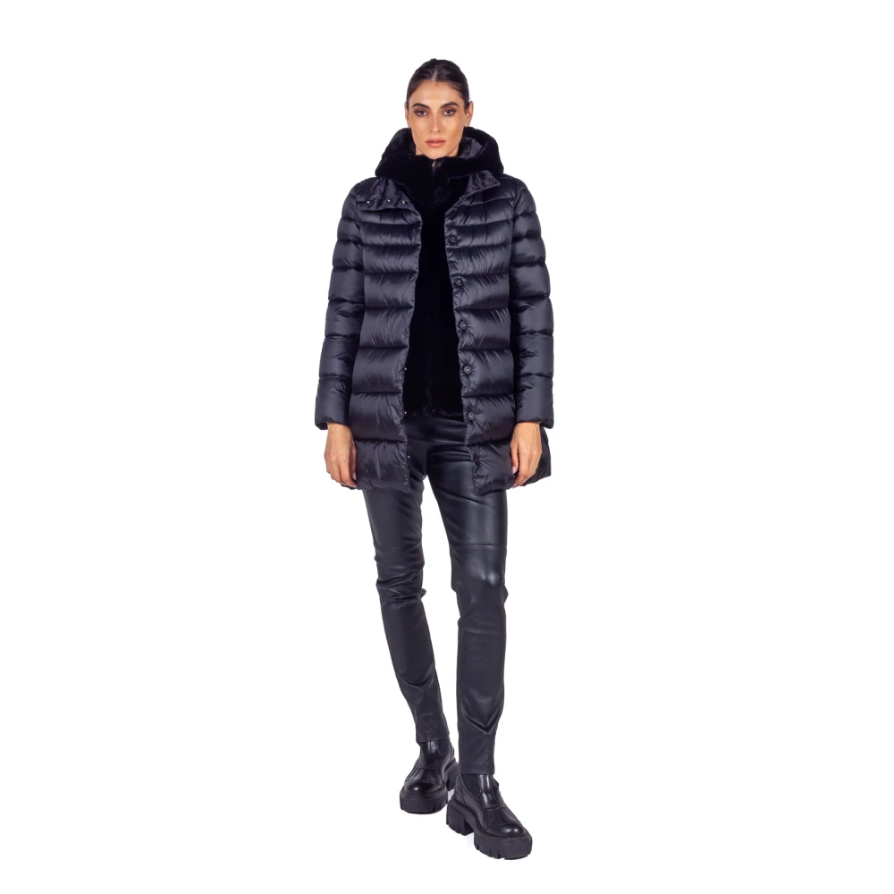 Emme DI Marella Zwarte Toscana Gewatteerde Jas Black Dames