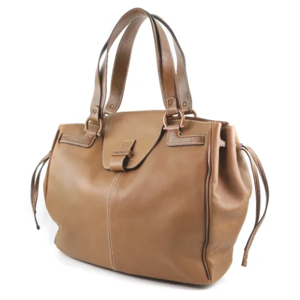 Salvatore Ferragamo Pre-owned Leather handbags Brown Dames