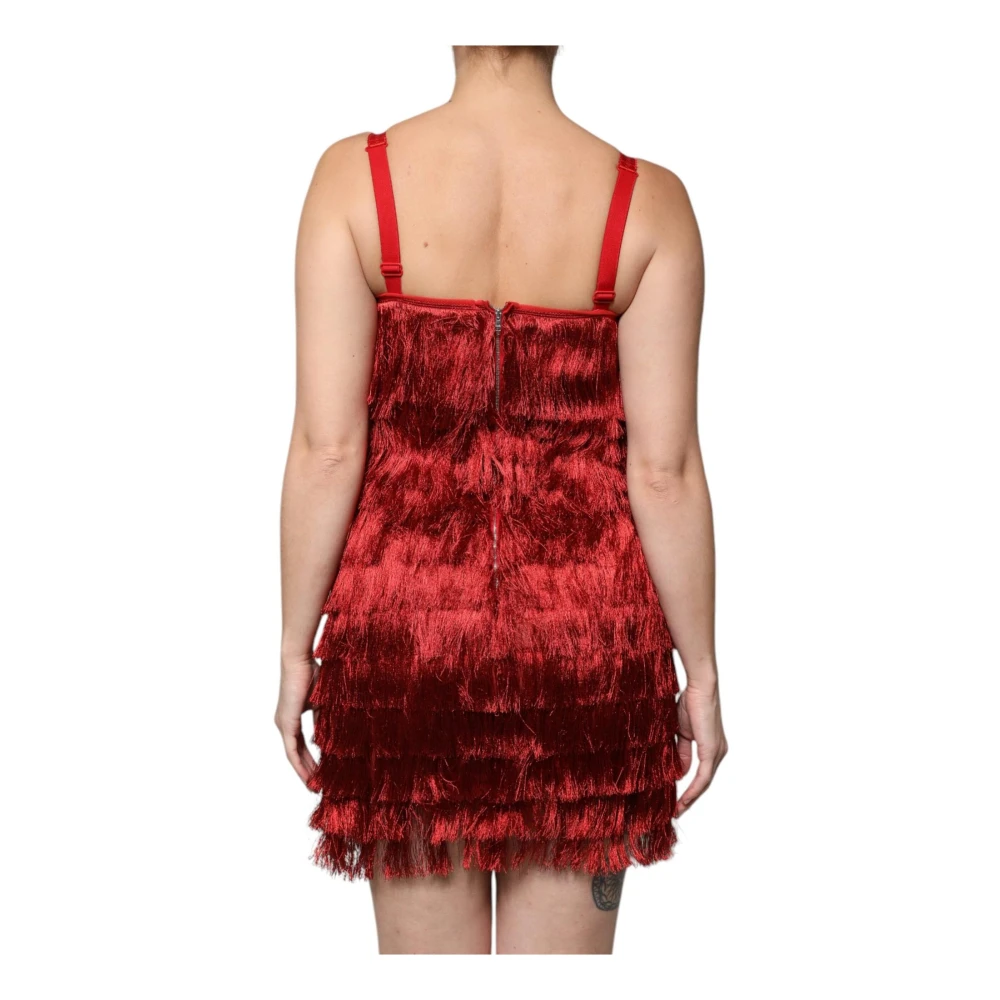 Dolce & Gabbana Rode Kant Sheath Mini Jurk Red Dames