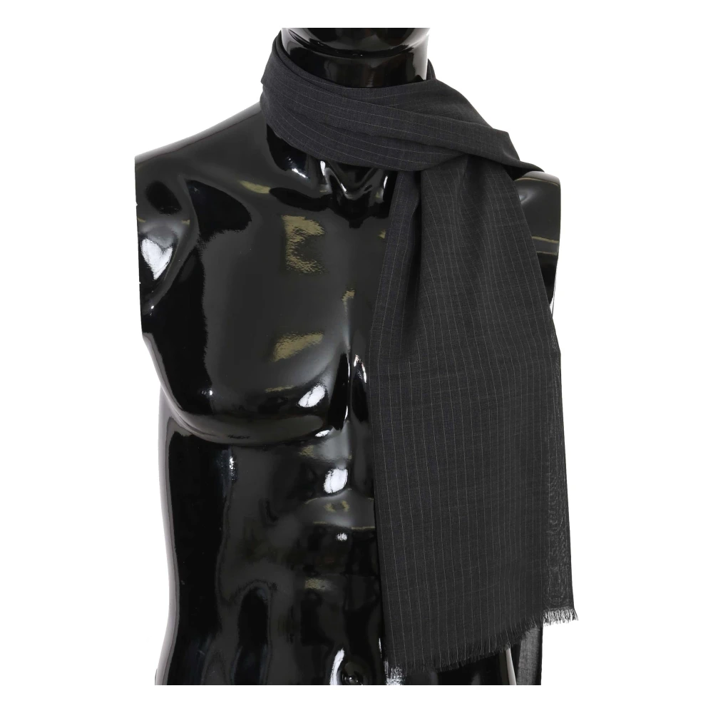 Dolce & Gabbana Gestreepte Wollen Sjaal Blijf Warm en Stijlvol Black Heren
