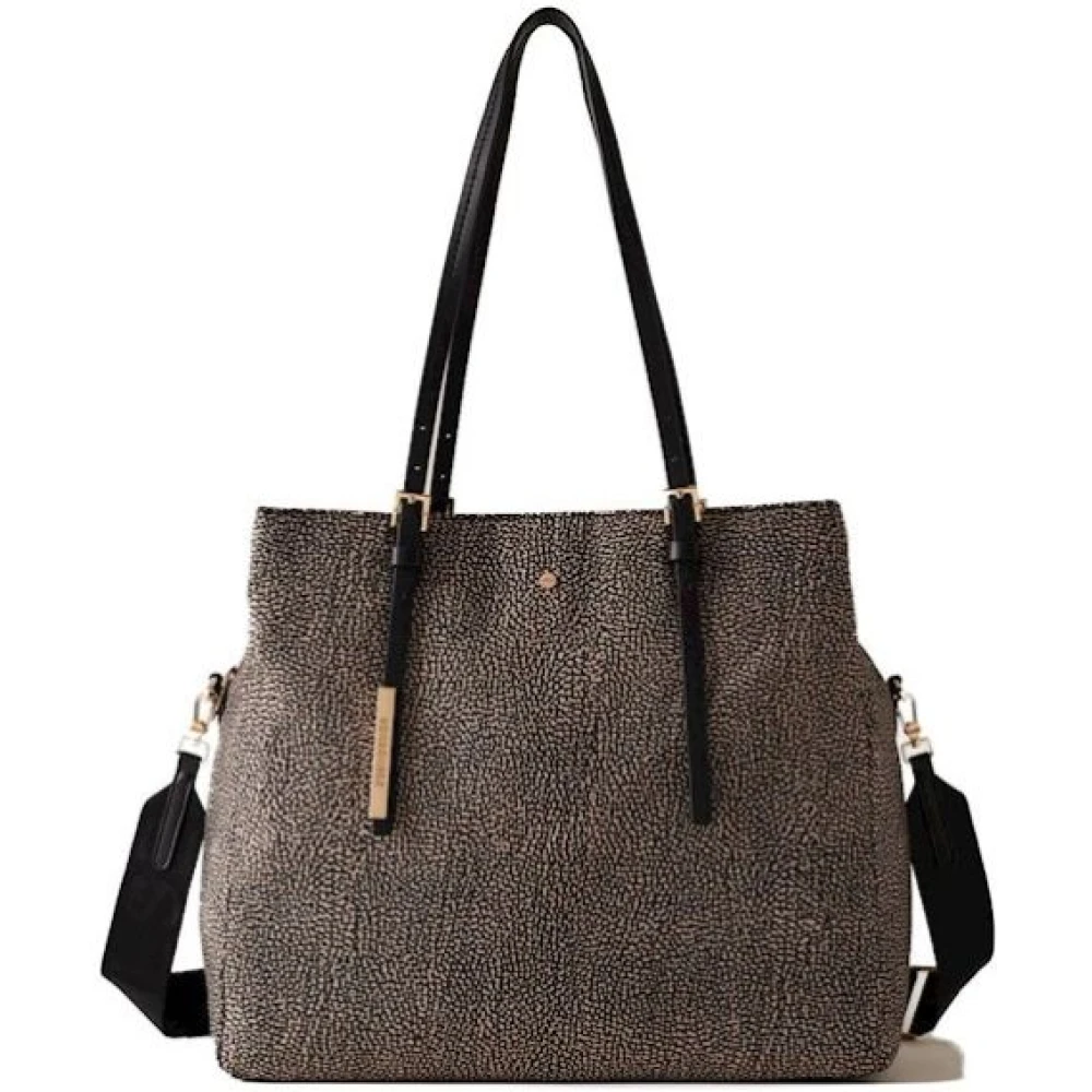 Borbonese Natuurlijke zwarte boodschappentas Black Dames