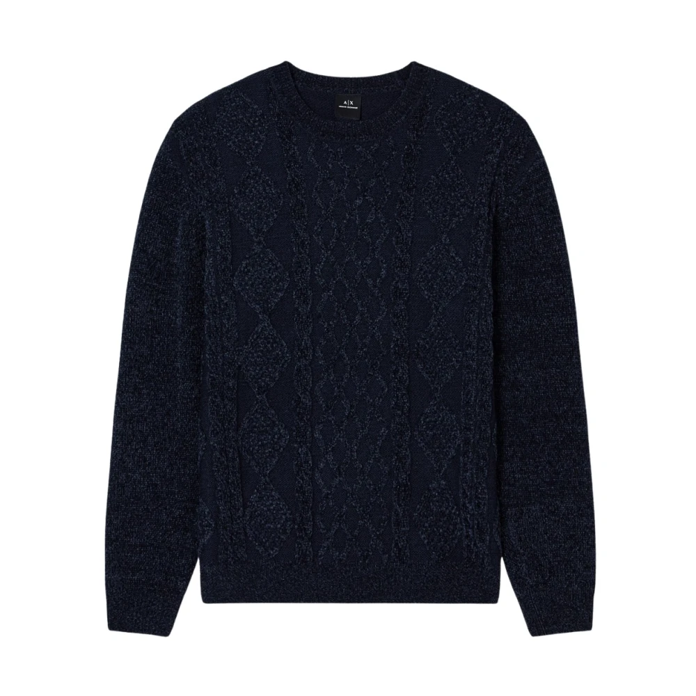 Armani Exchange Homme Bleu - Knitwear > Round-Neck Knitwear