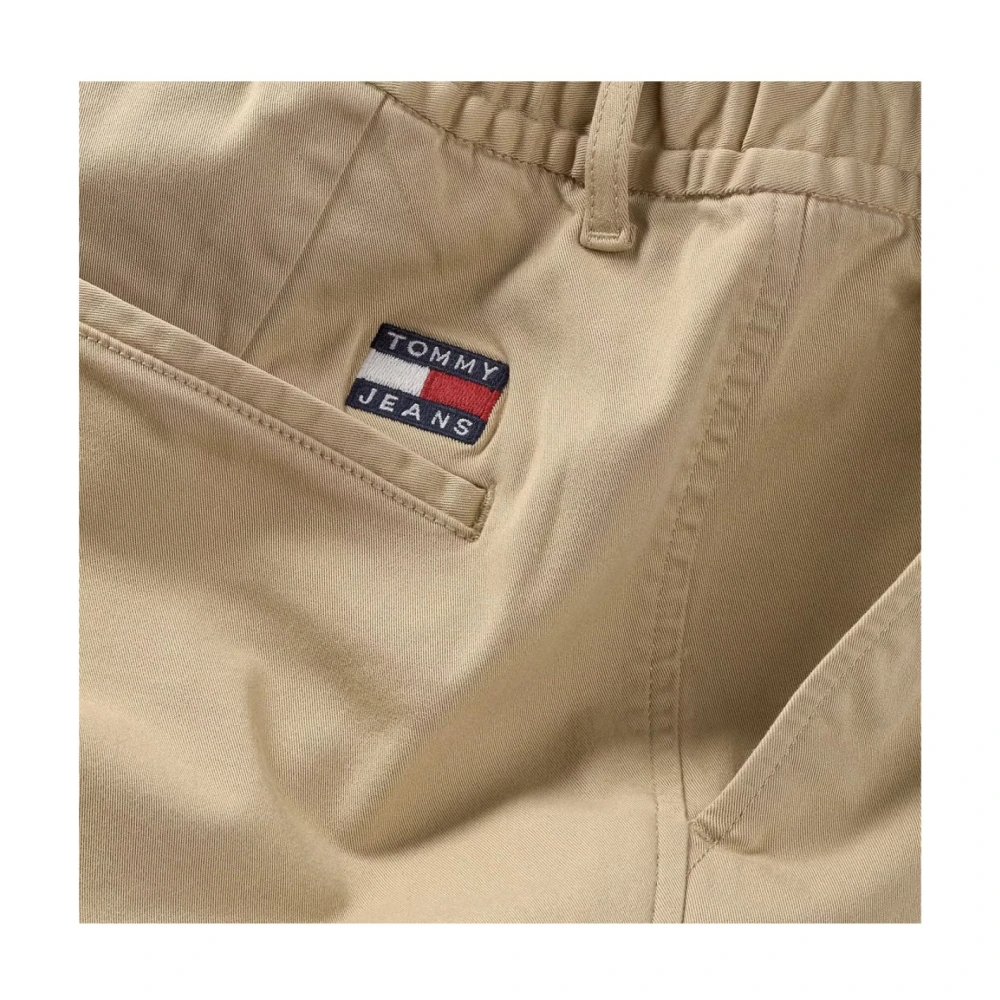 Tommy Jeans Beige Chino Broek met Elastische Taille Brown Heren