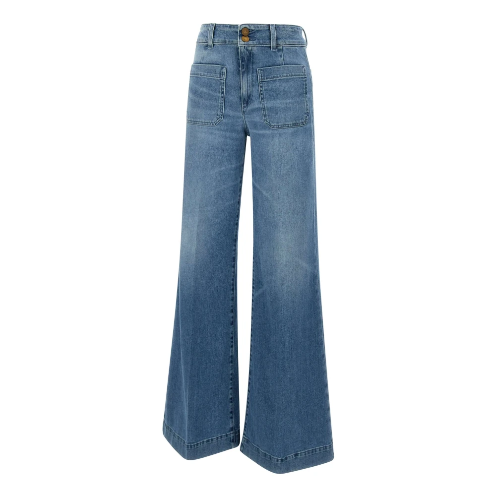 Seafarer Women's Blue Flare Jeans, W30, Jane Wide Leg Jeans