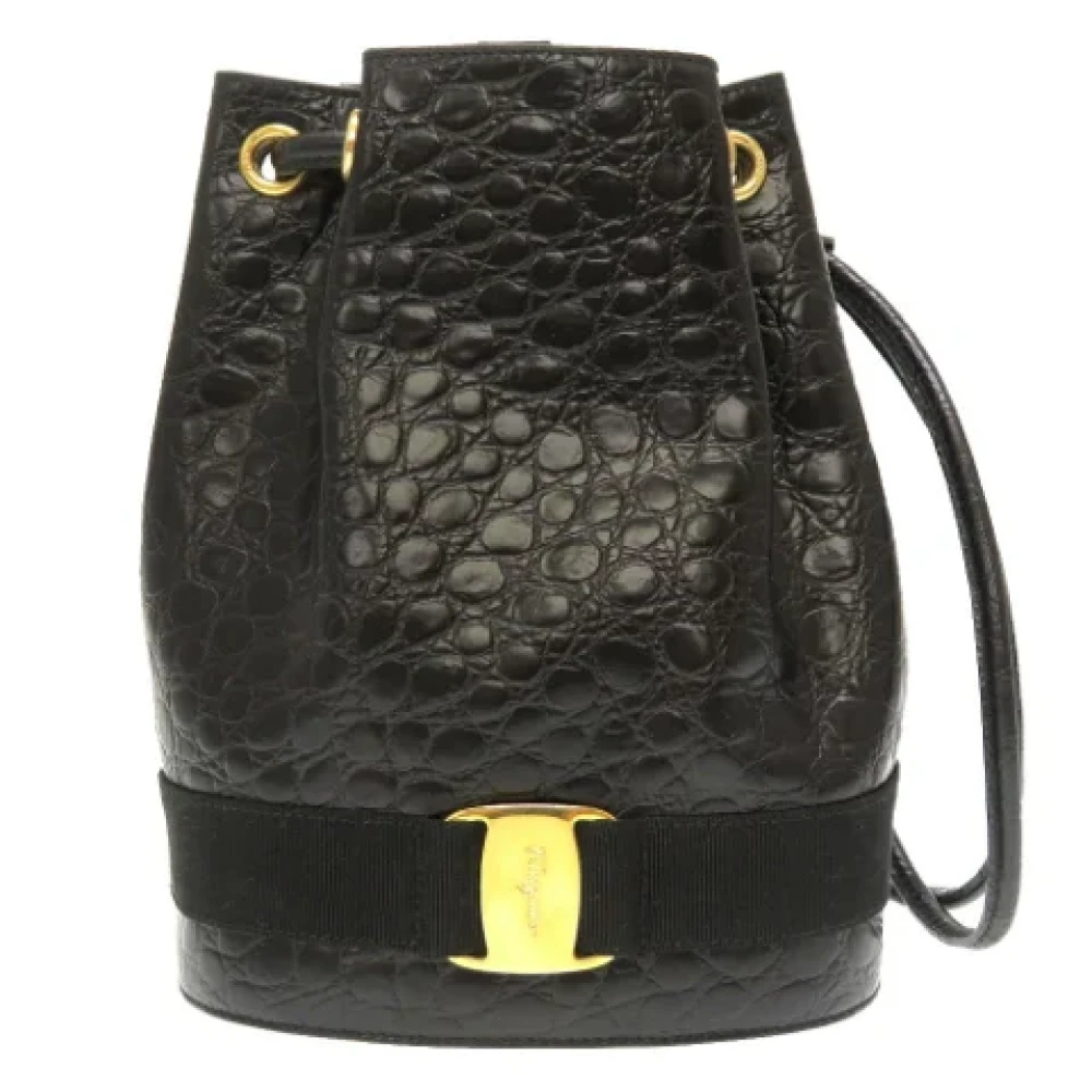 Salvatore Ferragamo Pre-owned Fabric backpacks Black Dames