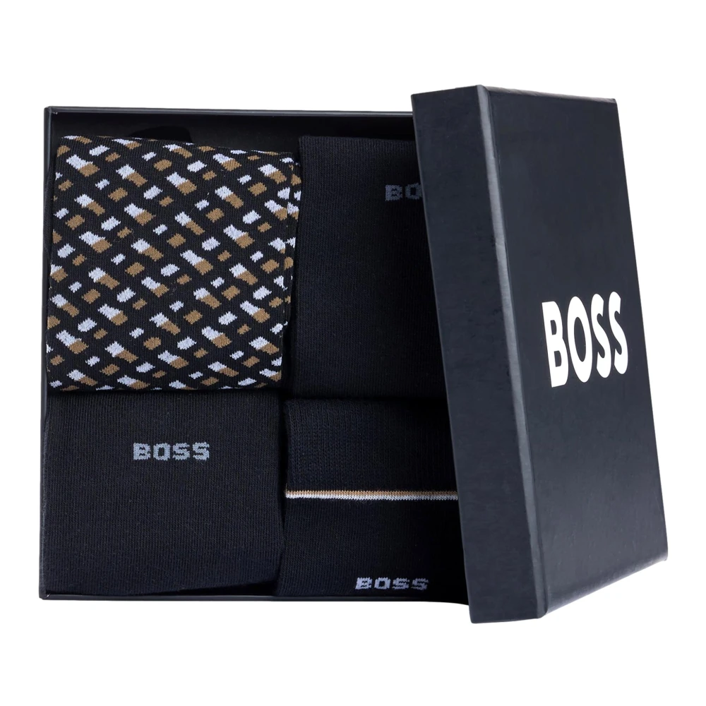 Hugo Boss Monogram Cadeauset Katoenen Sokken Zwart Black Heren