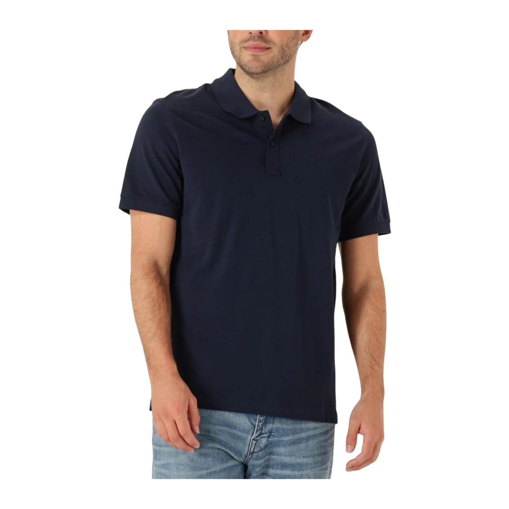 Scotch & Soda Heren Logo Pique Polo Shirt Blue Heren