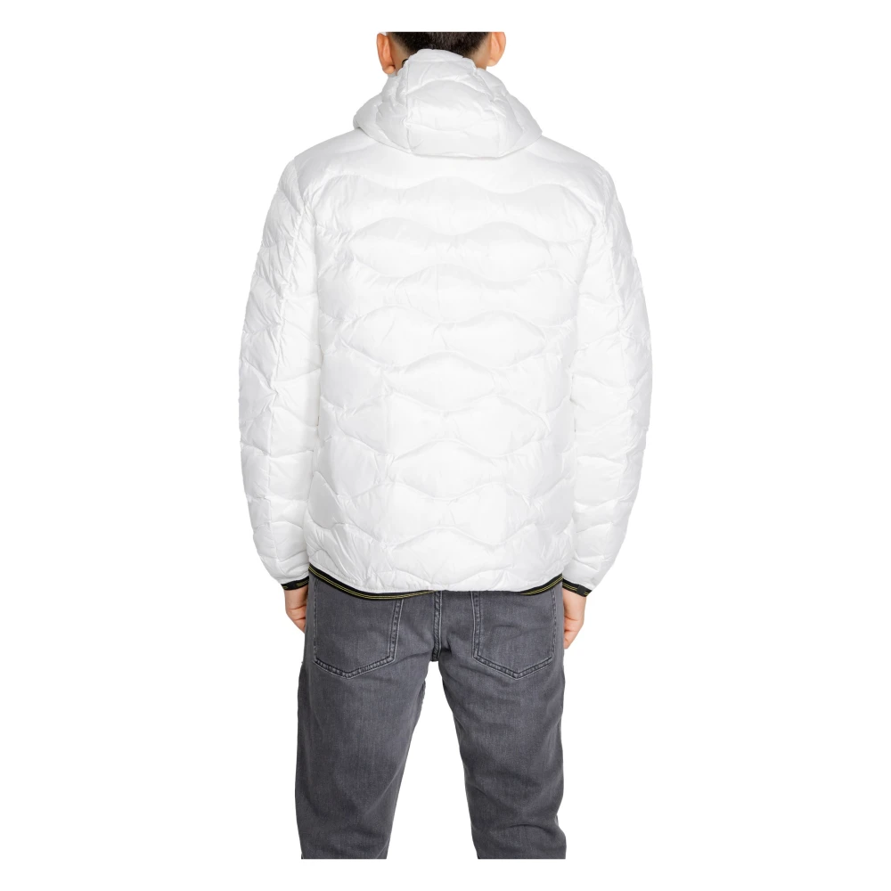 Blauer Witte Rits Hoodie Jas Mannen White Heren