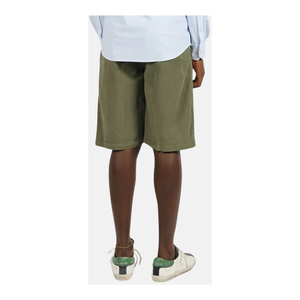 White Sand Bermuda Shorts met elastische tailleband Green Heren
