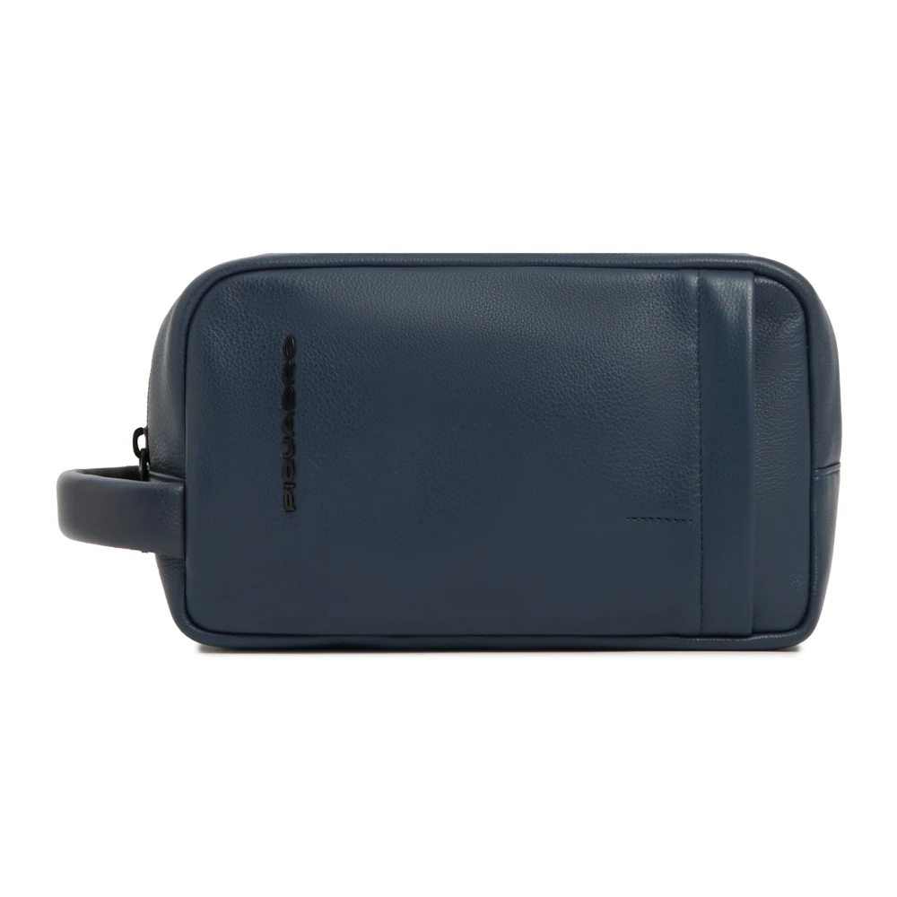 Piquadro Mannelijk Blauw Tassen Heren, One Size, Leer, Toiletzak