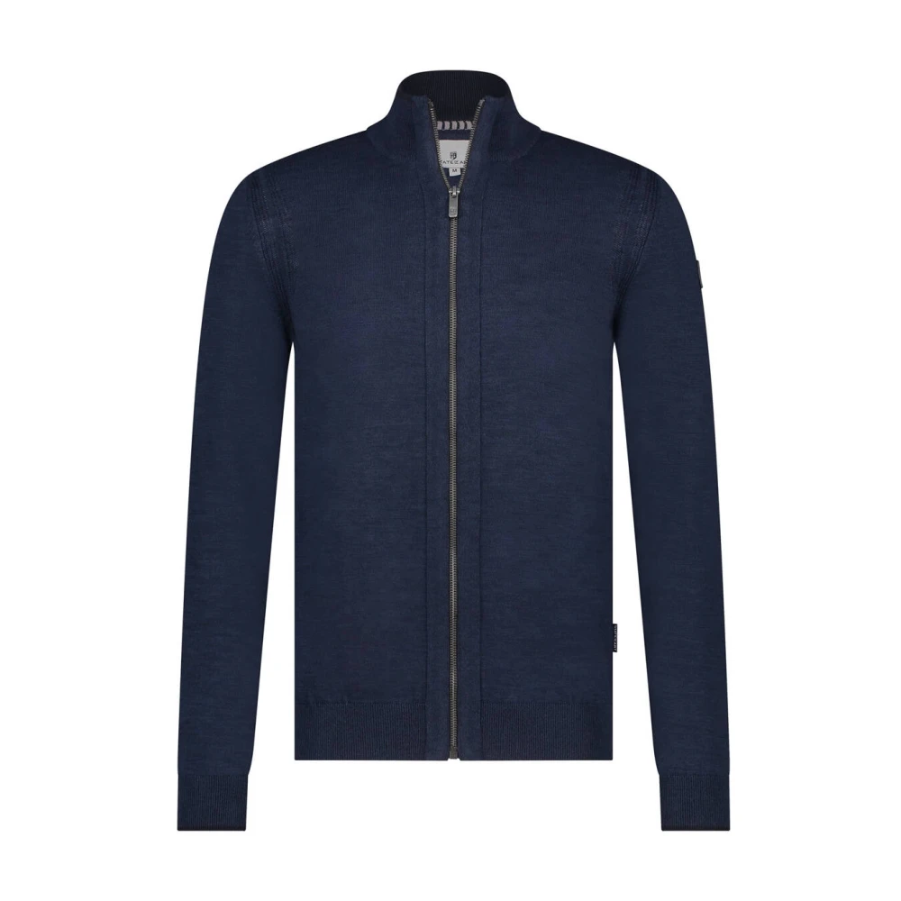 State of Art Effen Rits Vest Cardigan Blue Heren