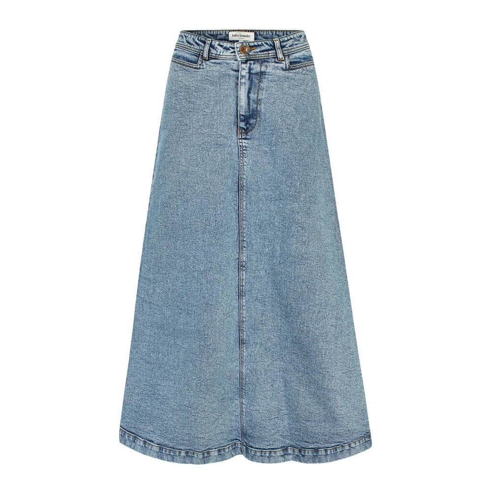 Lollys Laundry Maxi Rok in Blauw Denim Blue Dames
