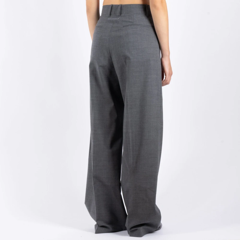 MM6 Maison Margiela Grijze Wollen Broek Gray Dames