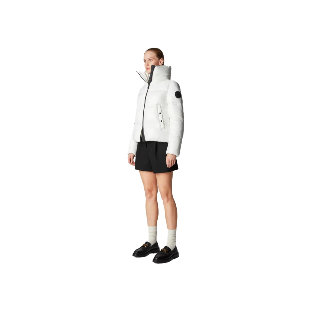 Save The Duck Korte Glanzende Jas voor Dames White Dames