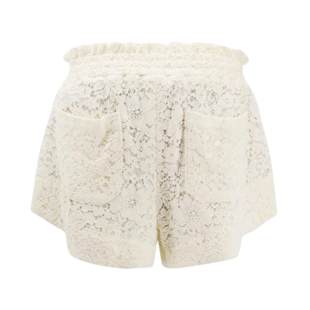 A Paper Kid Comfortabele elastische stoffen shorts White Dames